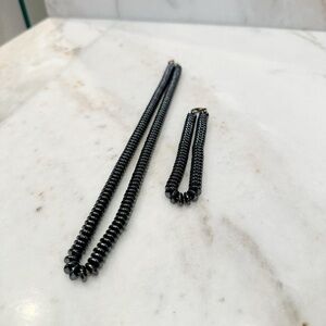 🔥 Black Beaded Necklace and Bracelet Set